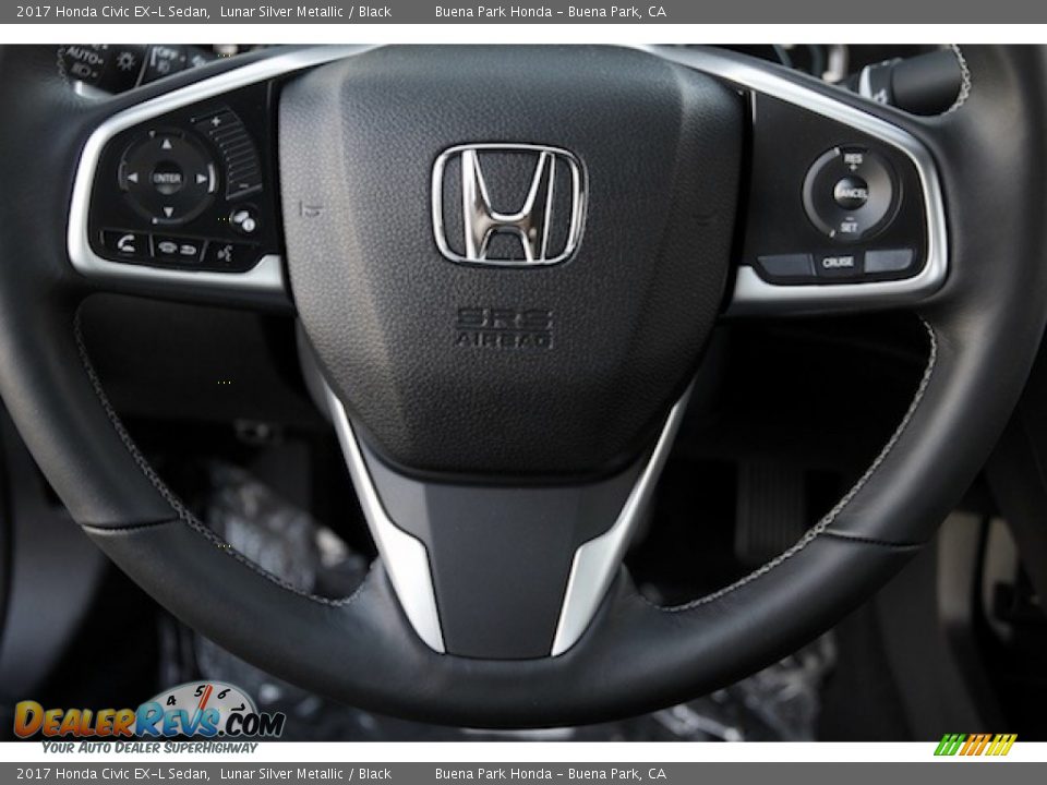 2017 Honda Civic EX-L Sedan Lunar Silver Metallic / Black Photo #10