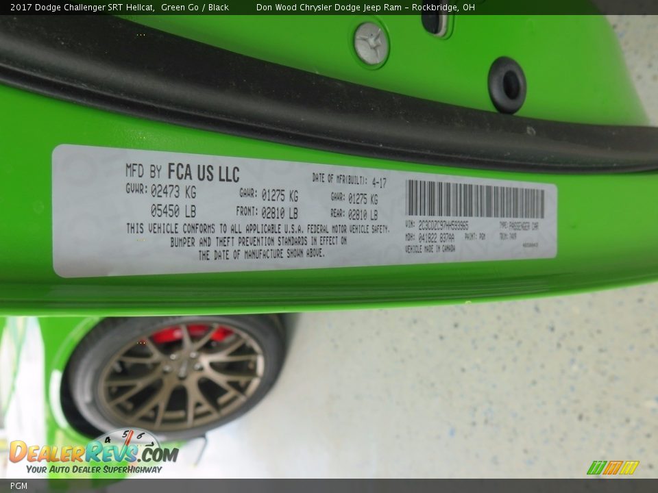 Dodge Color Code PGM Green Go