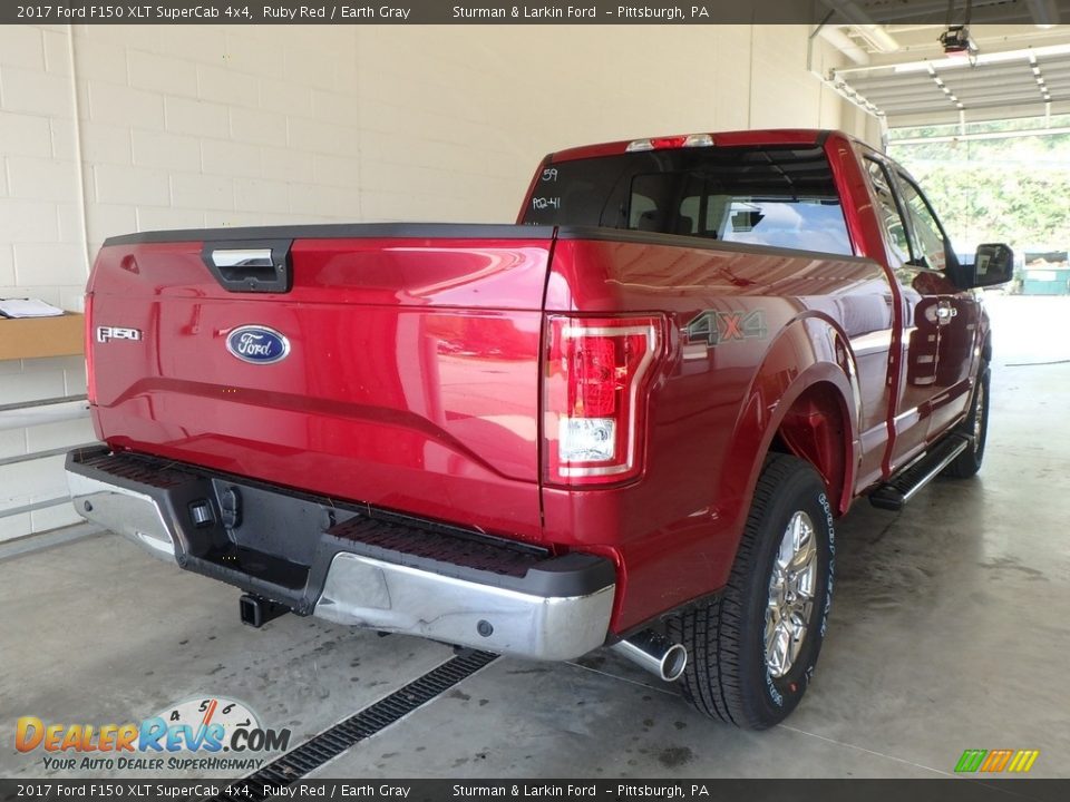 2017 Ford F150 XLT SuperCab 4x4 Ruby Red / Earth Gray Photo #2