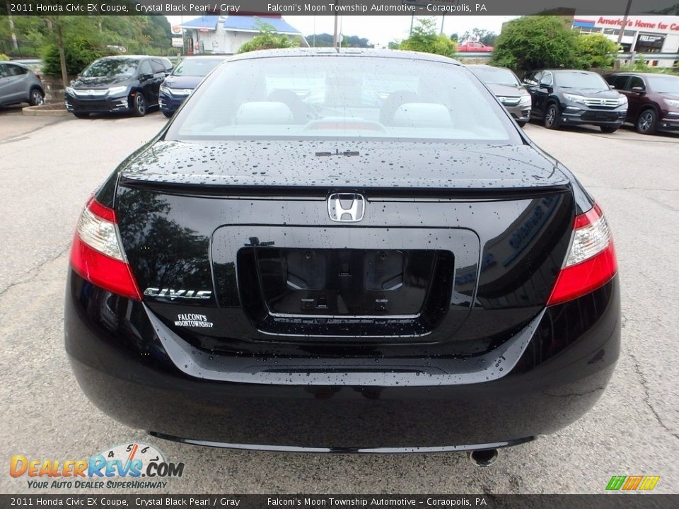 2011 Honda Civic EX Coupe Crystal Black Pearl / Gray Photo #4