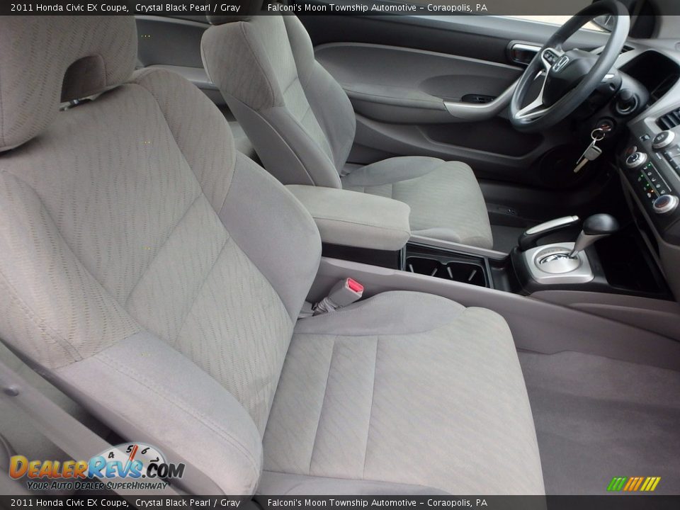 2011 Honda Civic EX Coupe Crystal Black Pearl / Gray Photo #10