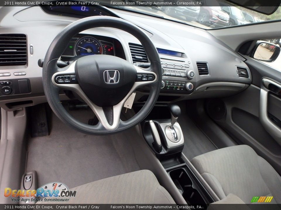 2011 Honda Civic EX Coupe Crystal Black Pearl / Gray Photo #16