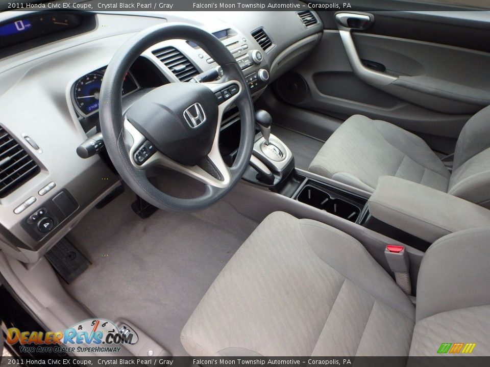2011 Honda Civic EX Coupe Crystal Black Pearl / Gray Photo #18