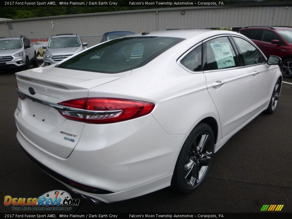 2017 Ford Fusion Sport AWD White Platinum / Dark Earth Grey Photo #2