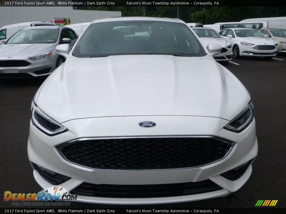 2017 Ford Fusion Sport AWD White Platinum / Dark Earth Grey Photo #4
