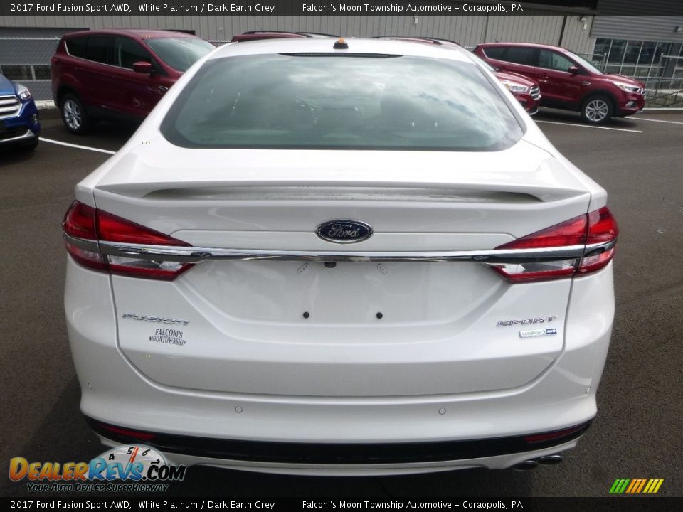 2017 Ford Fusion Sport AWD White Platinum / Dark Earth Grey Photo #6