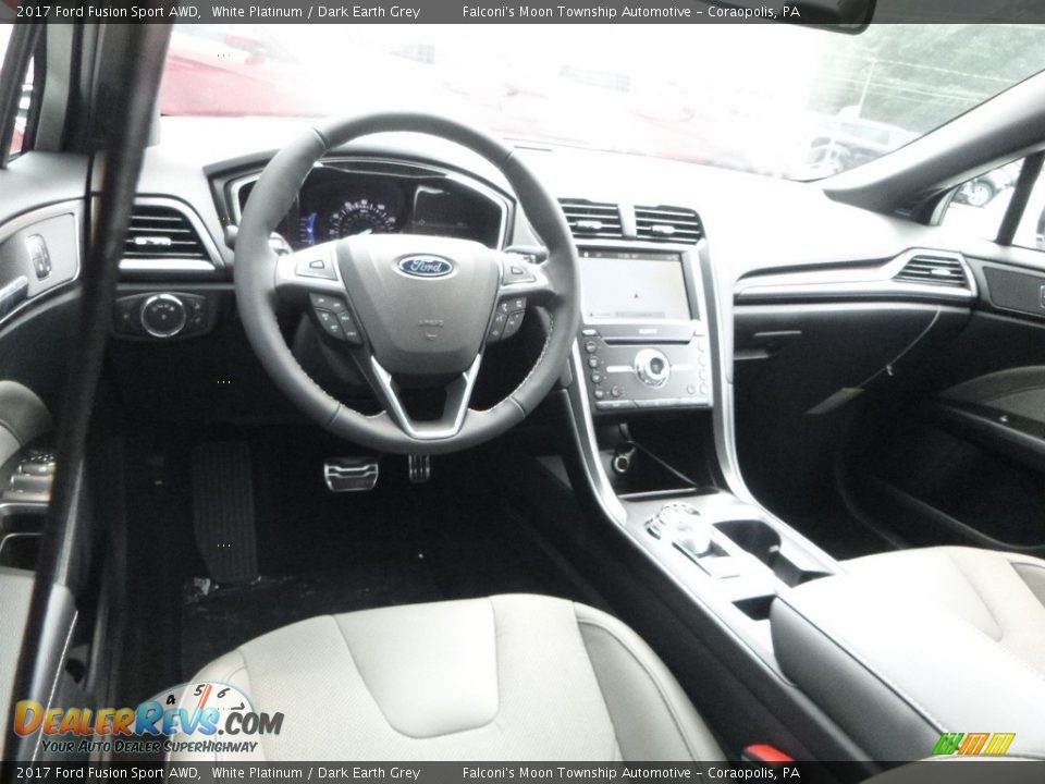 2017 Ford Fusion Sport AWD White Platinum / Dark Earth Grey Photo #9