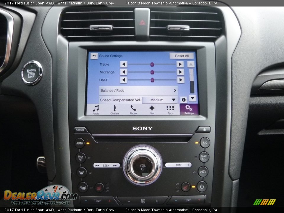 2017 Ford Fusion Sport AWD White Platinum / Dark Earth Grey Photo #15