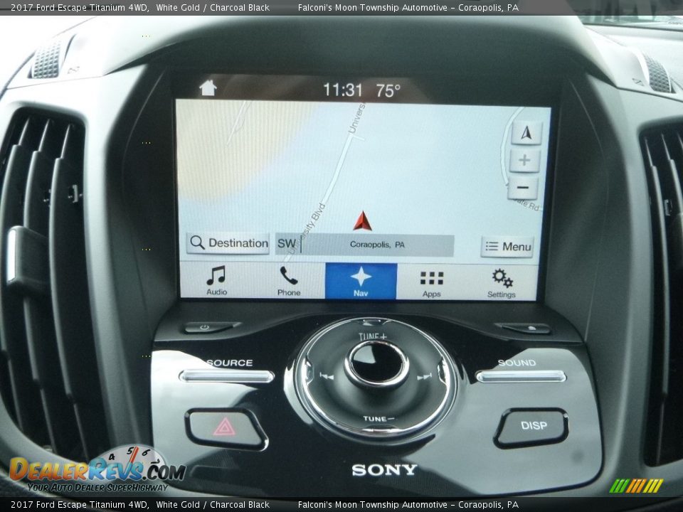 2017 Ford Escape Titanium 4WD White Gold / Charcoal Black Photo #15