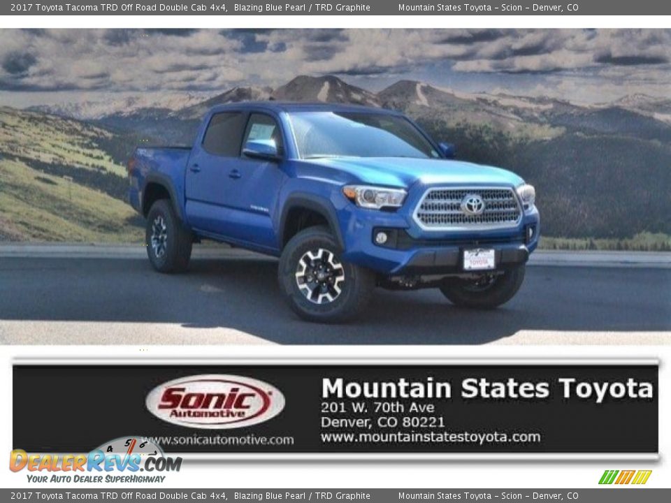 2017 Toyota Tacoma TRD Off Road Double Cab 4x4 Blazing Blue Pearl / TRD Graphite Photo #1