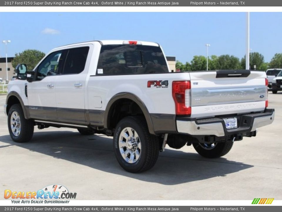 2017 Ford F250 Super Duty King Ranch Crew Cab 4x4 Oxford White / King Ranch Mesa Antique Java Photo #6