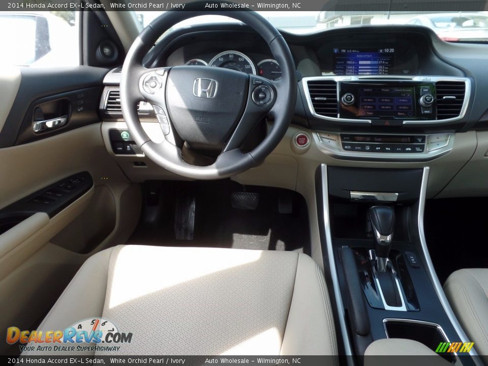 2014 Honda Accord EX-L Sedan White Orchid Pearl / Ivory Photo #15