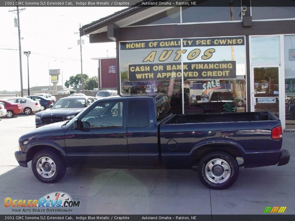 2001 GMC Sonoma SLS Extended Cab Indigo Blue Metallic / Graphite Photo #20