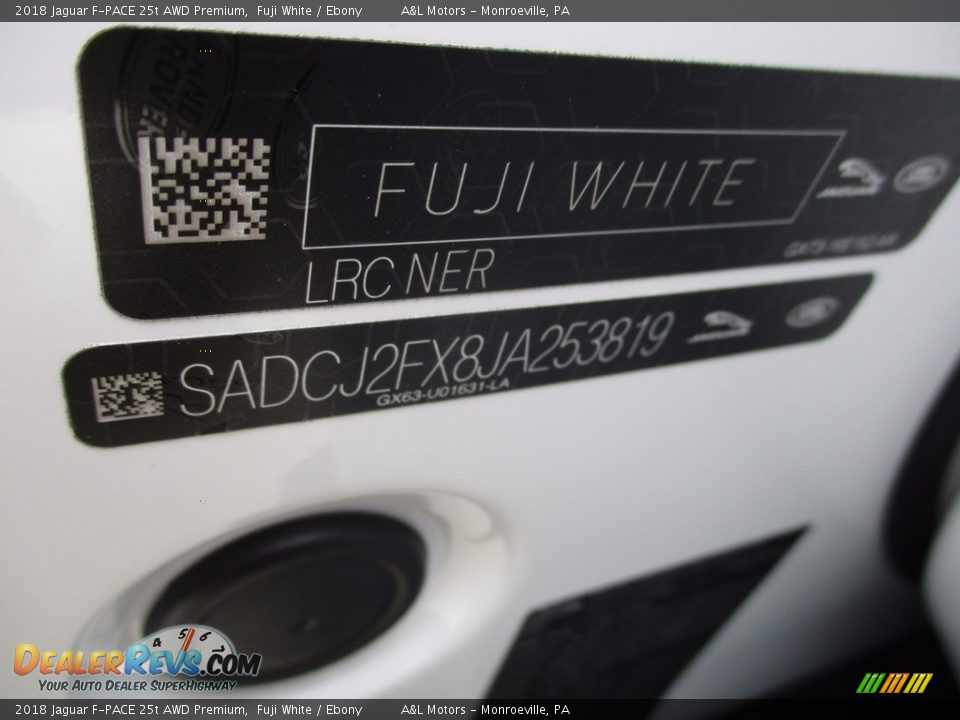 2018 Jaguar F-PACE 25t AWD Premium Fuji White / Ebony Photo #19
