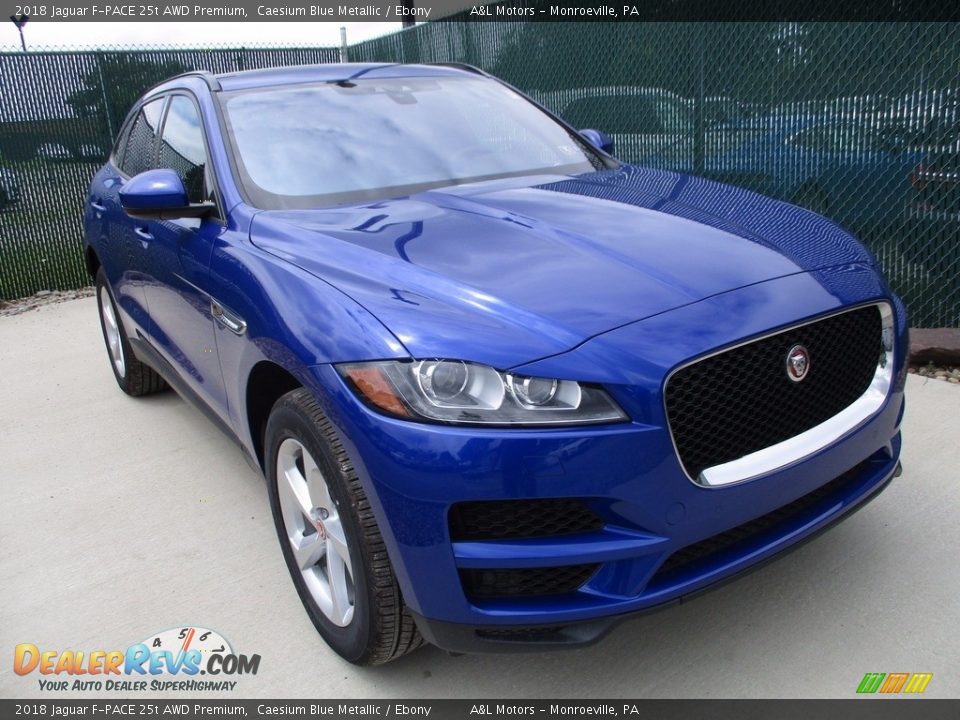 2018 Jaguar F-PACE 25t AWD Premium Caesium Blue Metallic / Ebony Photo #7