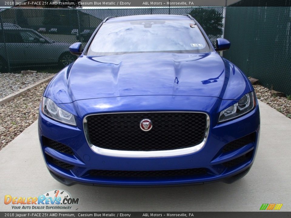 2018 Jaguar F-PACE 25t AWD Premium Caesium Blue Metallic / Ebony Photo #8