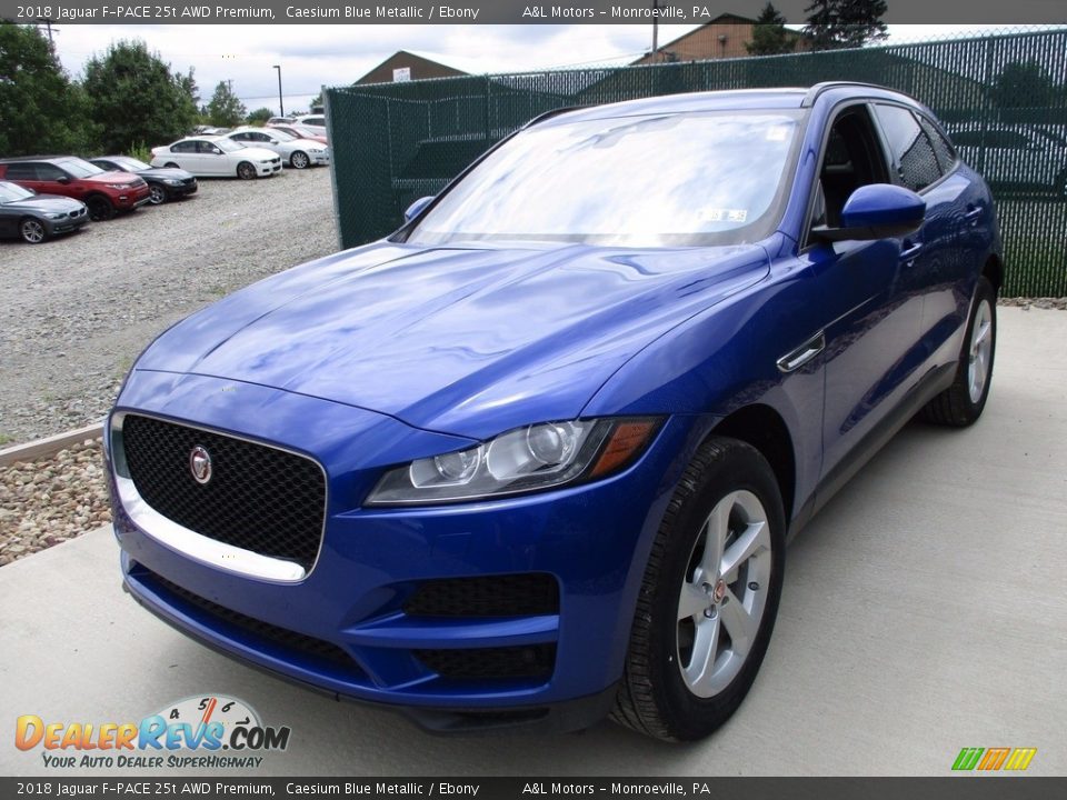 2018 Jaguar F-PACE 25t AWD Premium Caesium Blue Metallic / Ebony Photo #9