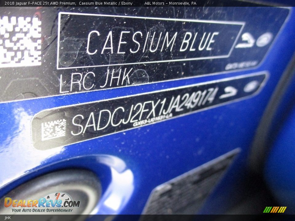 Jaguar Color Code JHK Caesium Blue Metallic