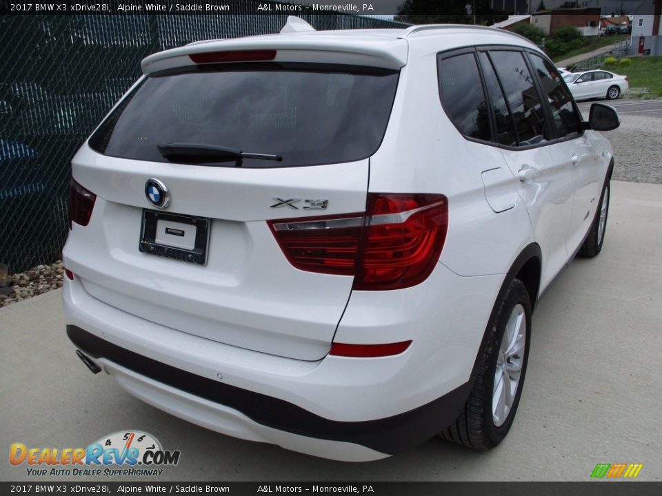 2017 BMW X3 xDrive28i Alpine White / Saddle Brown Photo #3