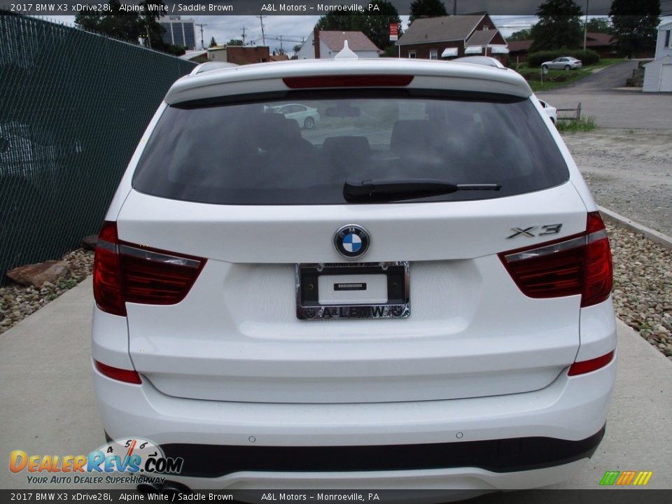 2017 BMW X3 xDrive28i Alpine White / Saddle Brown Photo #4