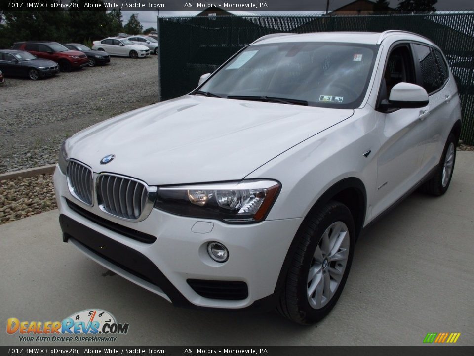 2017 BMW X3 xDrive28i Alpine White / Saddle Brown Photo #8