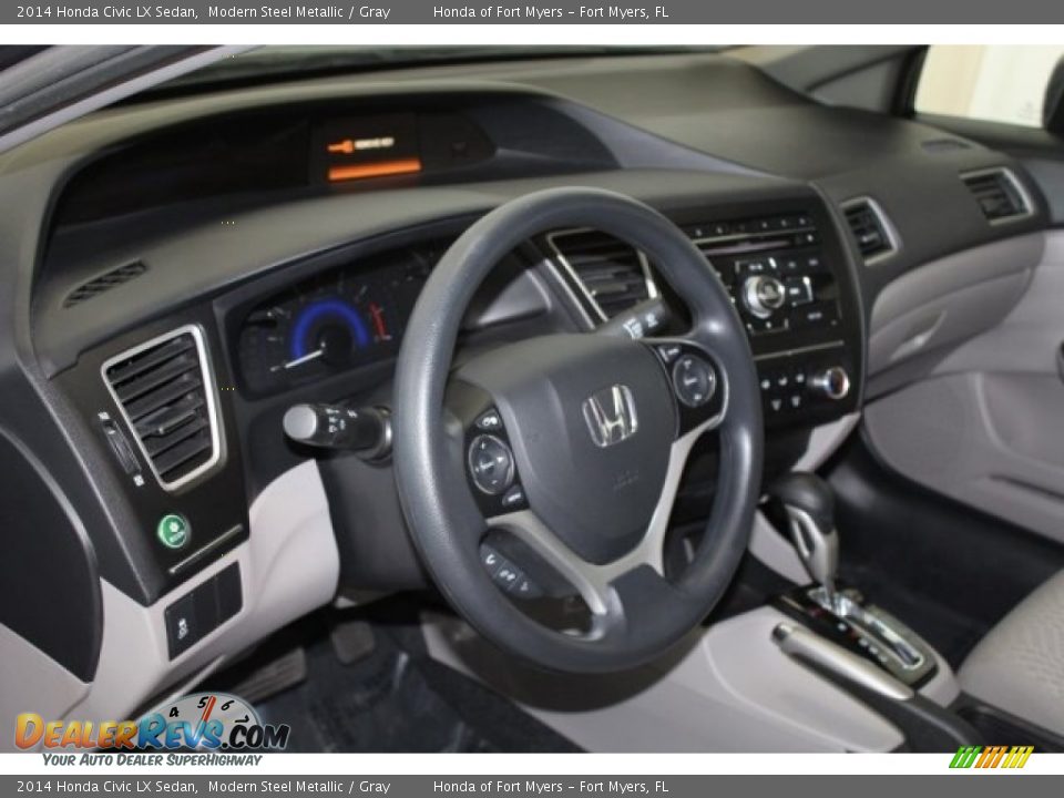 2014 Honda Civic LX Sedan Modern Steel Metallic / Gray Photo #12