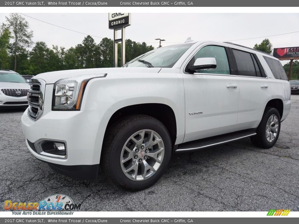 2017 GMC Yukon SLT White Frost Tricoat / Cocoa/Dune Photo #3