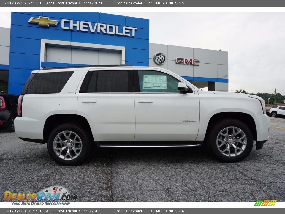 2017 GMC Yukon SLT White Frost Tricoat / Cocoa/Dune Photo #8