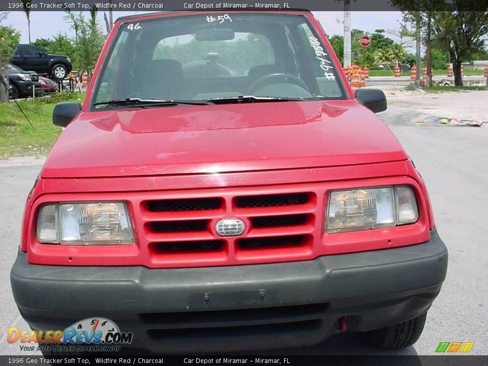 1996 Geo Tracker Soft Top Wildfire Red / Charcoal Photo #8