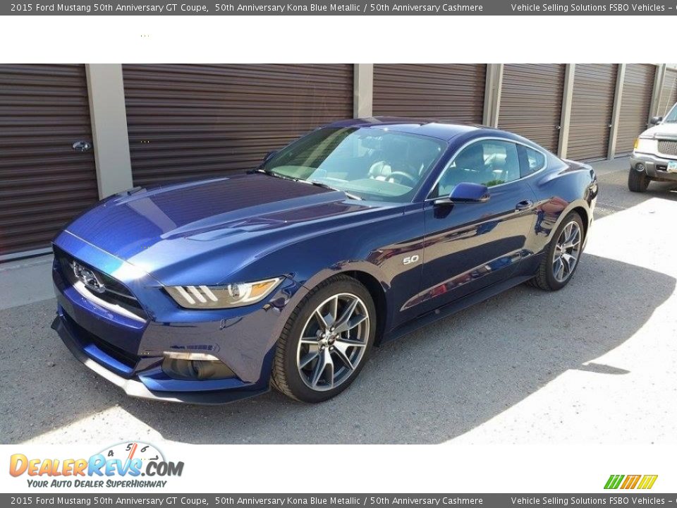 2015 Ford Mustang 50th Anniversary GT Coupe 50th Anniversary Kona Blue Metallic / 50th Anniversary Cashmere Photo #1