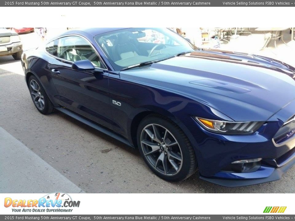 2015 Ford Mustang 50th Anniversary GT Coupe 50th Anniversary Kona Blue Metallic / 50th Anniversary Cashmere Photo #3