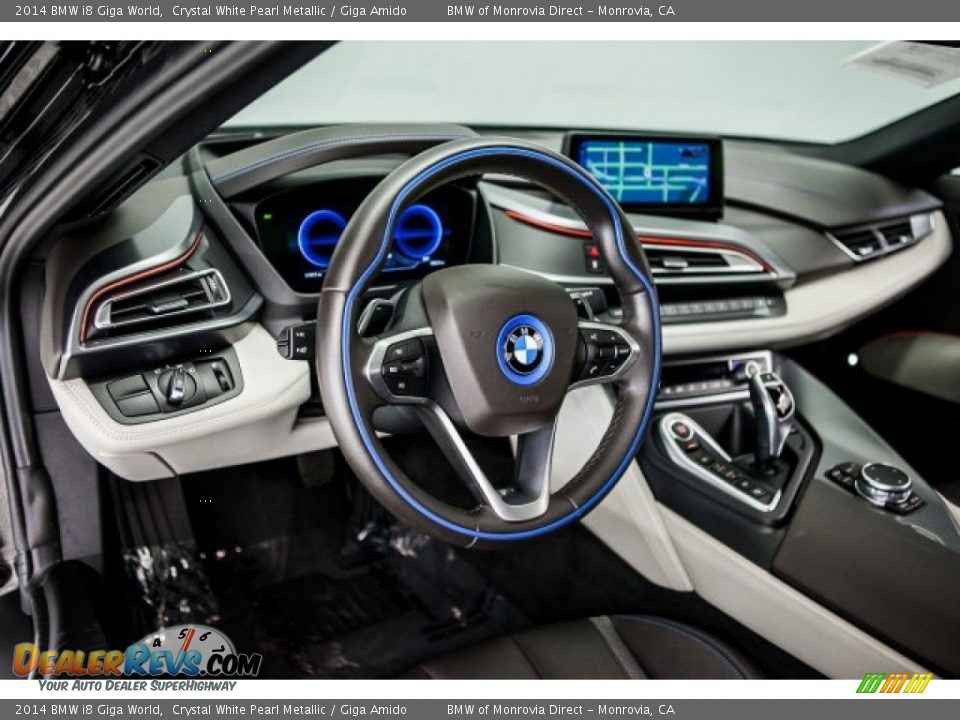 2014 BMW i8 Giga World Crystal White Pearl Metallic / Giga Amido Photo #20