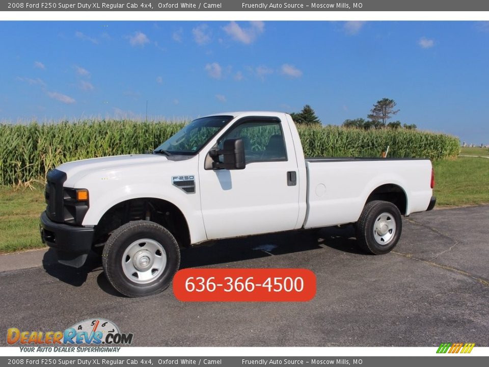 2008 Ford F250 Super Duty XL Regular Cab 4x4 Oxford White / Camel Photo #1