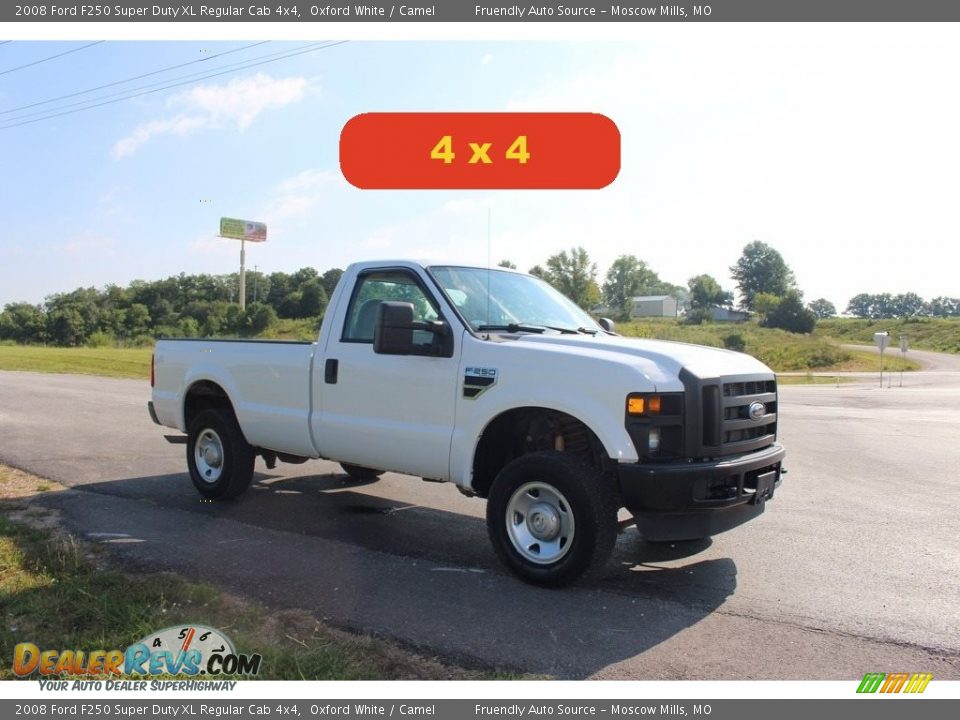 2008 Ford F250 Super Duty XL Regular Cab 4x4 Oxford White / Camel Photo #2