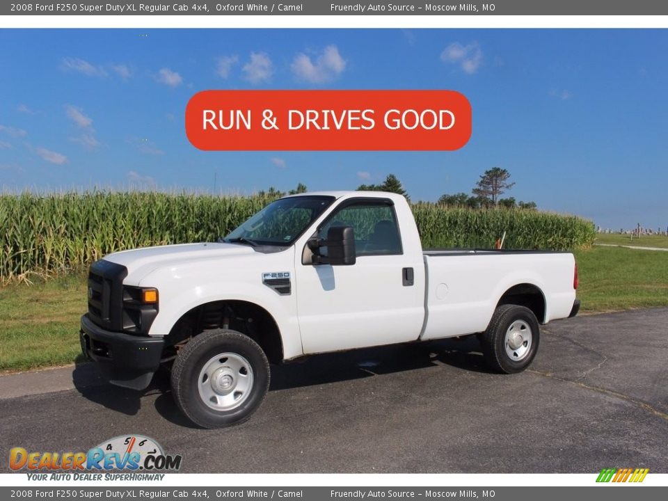 2008 Ford F250 Super Duty XL Regular Cab 4x4 Oxford White / Camel Photo #4