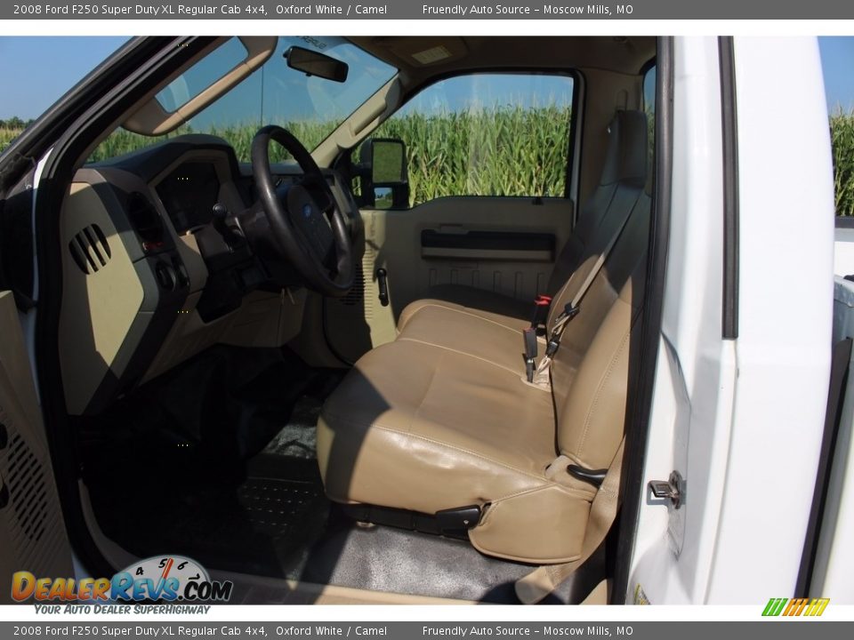 2008 Ford F250 Super Duty XL Regular Cab 4x4 Oxford White / Camel Photo #18