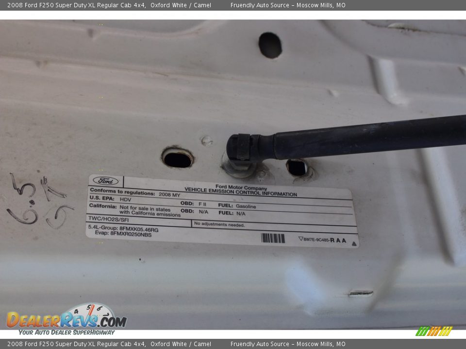 2008 Ford F250 Super Duty XL Regular Cab 4x4 Oxford White / Camel Photo #26