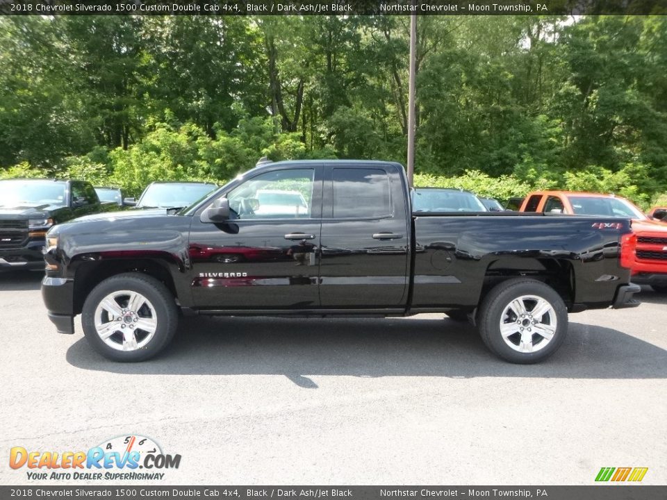 Black 2018 Chevrolet Silverado 1500 Custom Double Cab 4x4 Photo #2