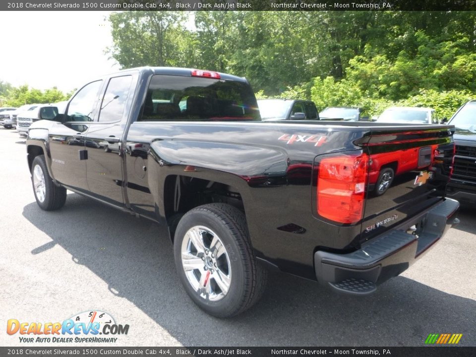 2018 Chevrolet Silverado 1500 Custom Double Cab 4x4 Black / Dark Ash/Jet Black Photo #3