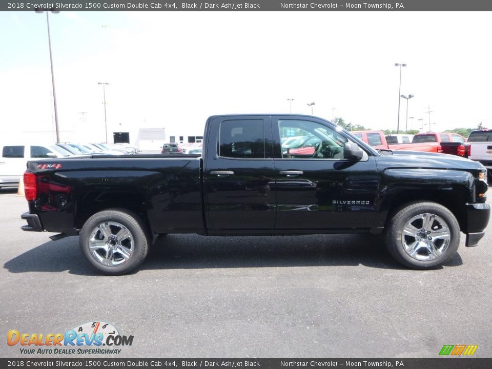 2018 Chevrolet Silverado 1500 Custom Double Cab 4x4 Black / Dark Ash/Jet Black Photo #6