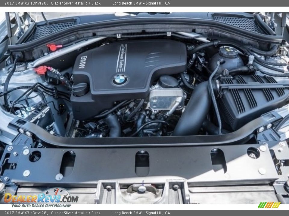 2017 BMW X3 sDrive28i Glacier Silver Metallic / Black Photo #9
