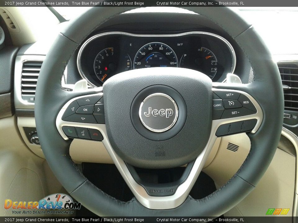 2017 Jeep Grand Cherokee Laredo True Blue Pearl / Black/Light Frost Beige Photo #14