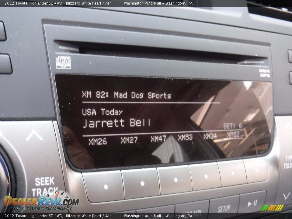 2012 Toyota Highlander SE 4WD Blizzard White Pearl / Ash Photo #20