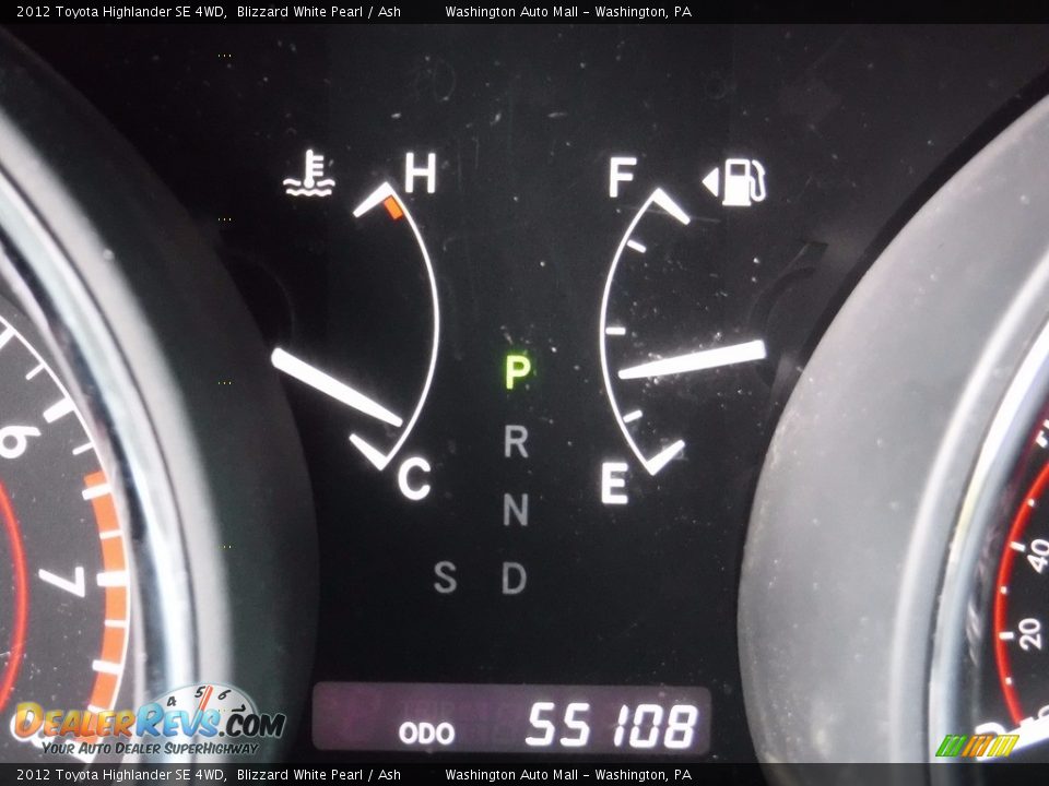 2012 Toyota Highlander SE 4WD Blizzard White Pearl / Ash Photo #30