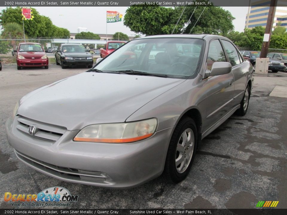 2002 Honda Accord EX Sedan Satin Silver Metallic / Quartz Gray Photo #6