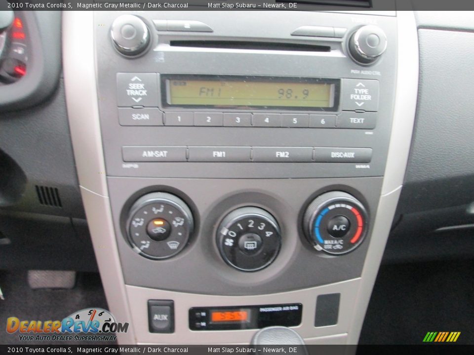 2010 Toyota Corolla S Magnetic Gray Metallic / Dark Charcoal Photo #24