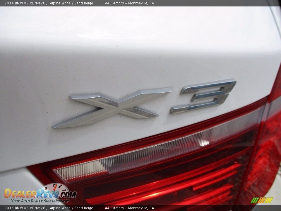 2014 BMW X3 xDrive28i Alpine White / Sand Beige Photo #5