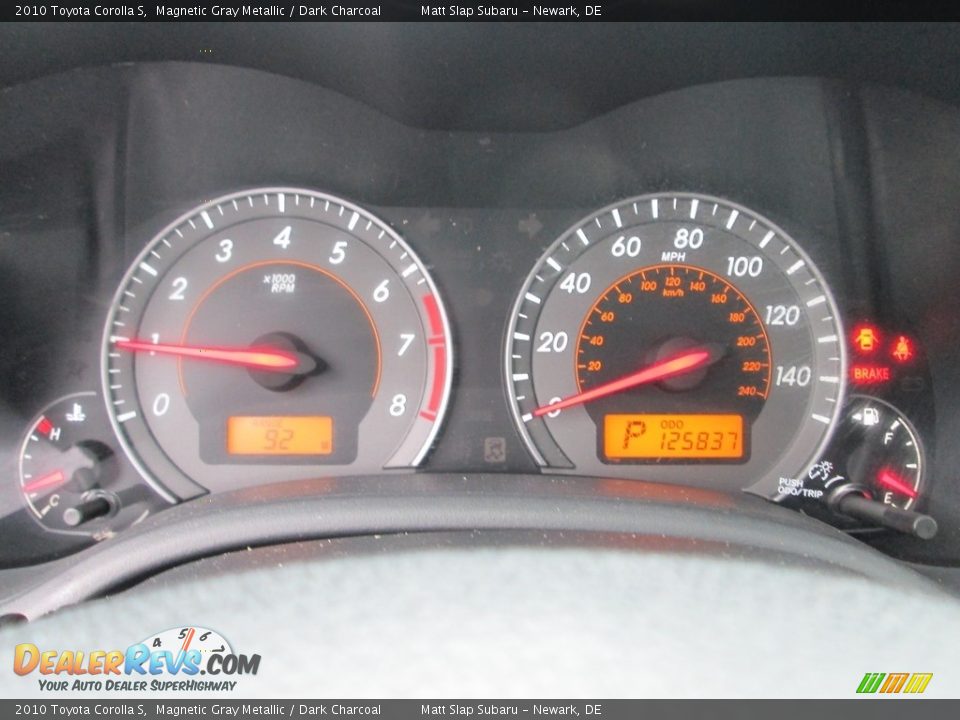 2010 Toyota Corolla S Magnetic Gray Metallic / Dark Charcoal Photo #26