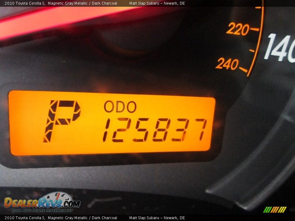 2010 Toyota Corolla S Magnetic Gray Metallic / Dark Charcoal Photo #27