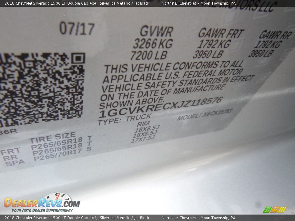 2018 Chevrolet Silverado 1500 LT Double Cab 4x4 Silver Ice Metallic / Jet Black Photo #18